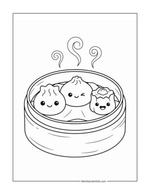 cute food coloring pages free - dimsum