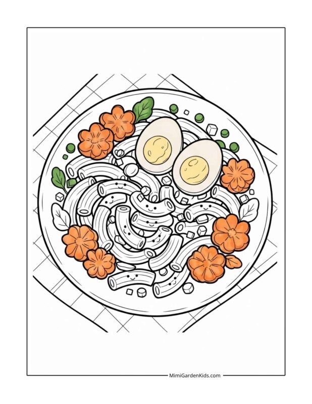 cute food coloring pages printable