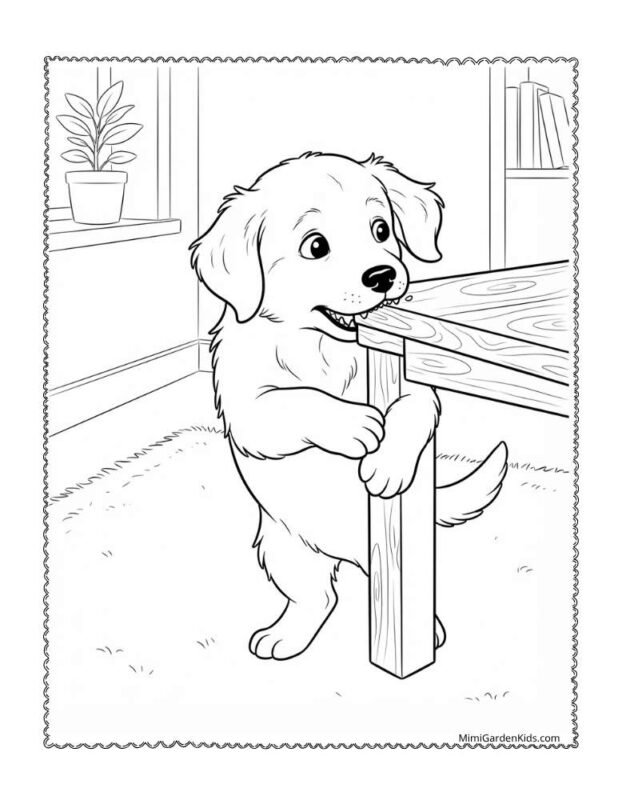 Cute Puppy Printable Coloring Pages free pdf download