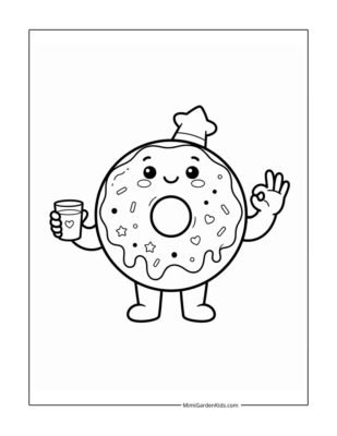 doughnut coloring page free printable