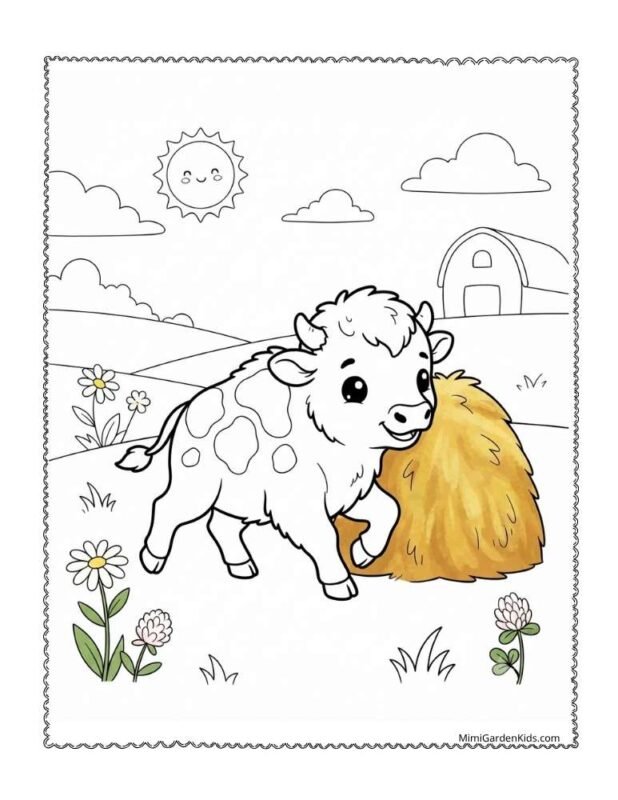 fluffy cow coloring pages free printable