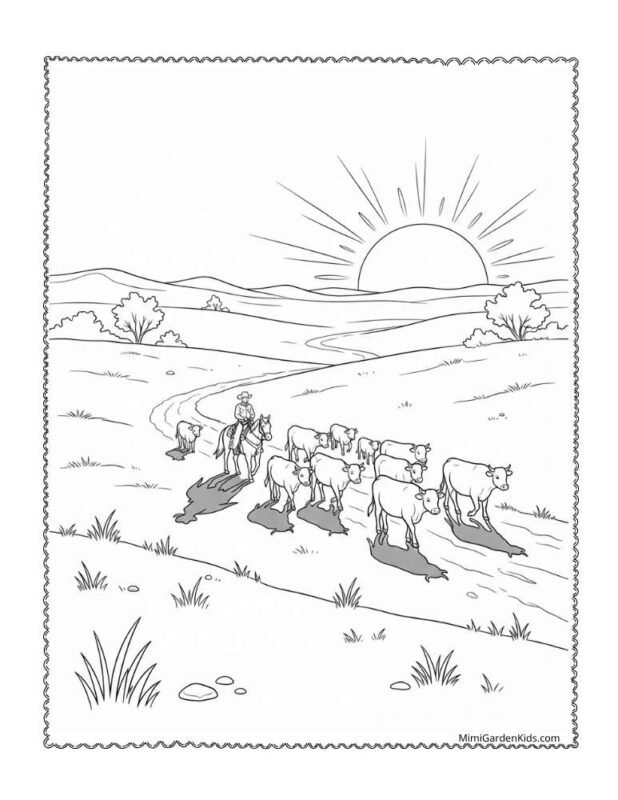 free coloring pages cowboy printable