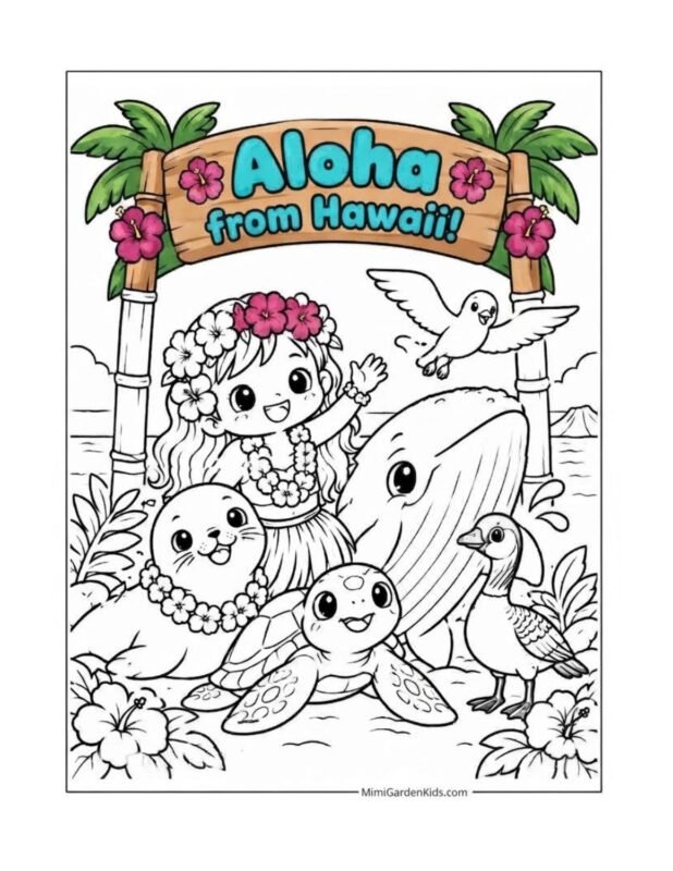 free coloring pages of hawaii printable