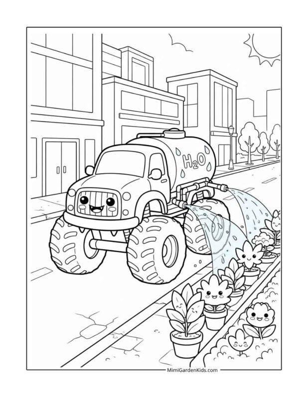 free coloring pages of monster trucks for kids