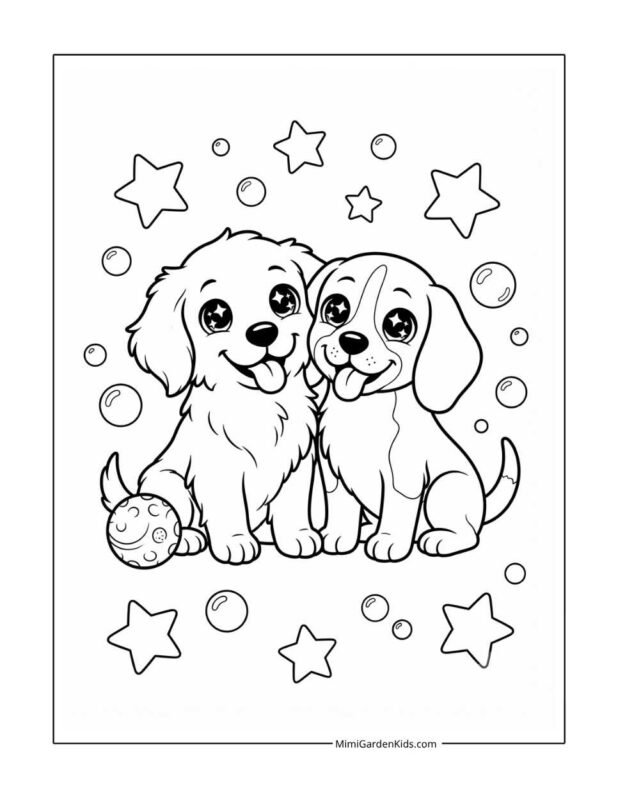 free coloring puppy pages for kids printable
