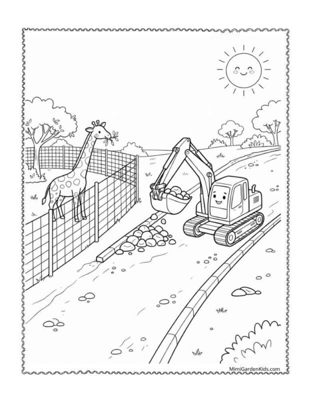 free construction coloring pages printable
