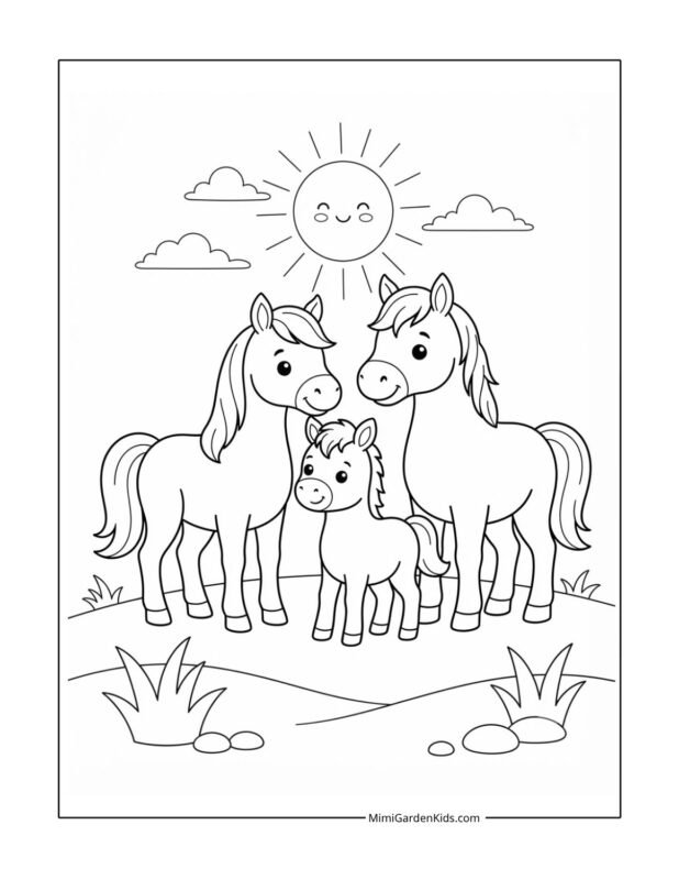 free printable coloring pages horses for kids