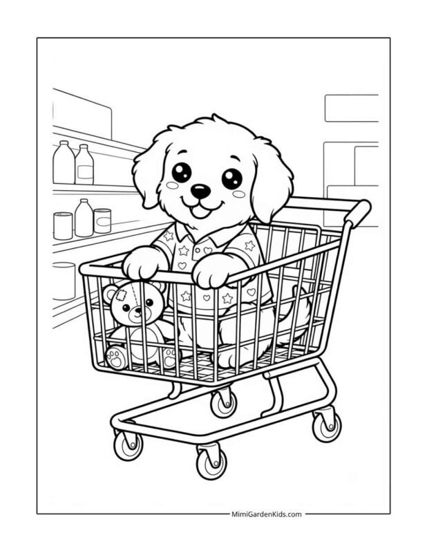 free printable coloring pages puppy for kids