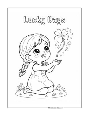 free printable four leaf clover coloring page for kids
