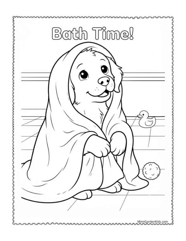 golden retriever puppy coloring pages free download pdf