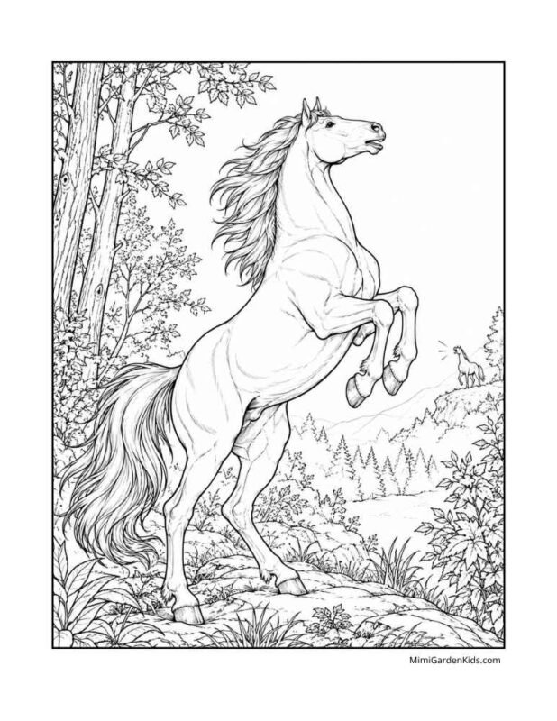 horse coloring pages realistic free printable