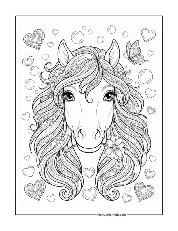 horse face coloring pages free printable