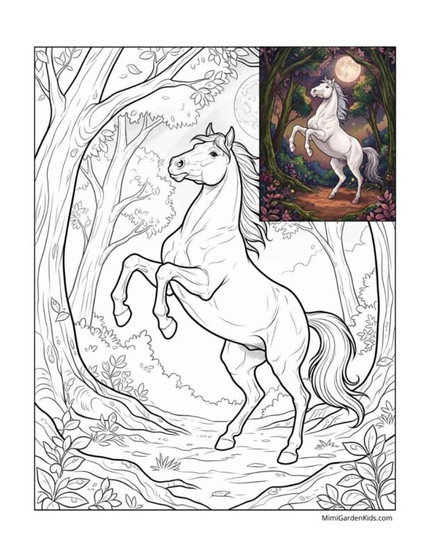horse jumping coloring pages free printable