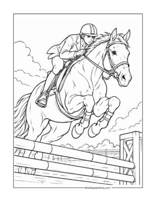 horse racing coloring pages free printable