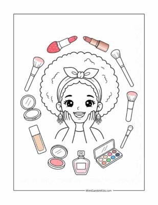 makeup set coloring pages free printable
