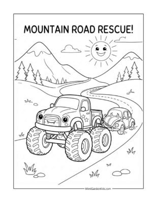 monster truck color pages free printable