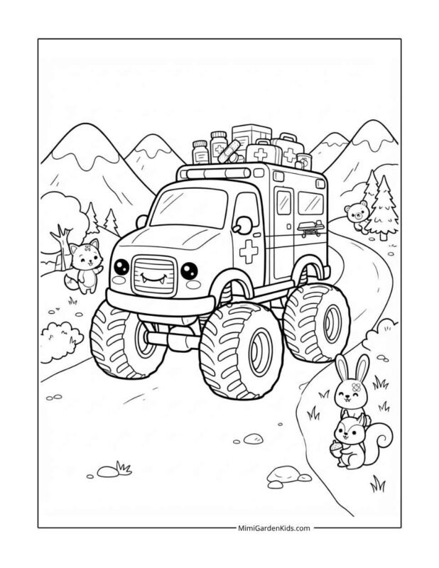 monster truck coloring pages free printable