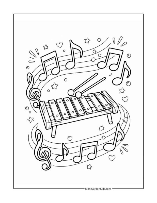 music coloring pages printable free download