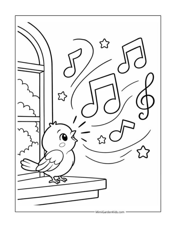 music notes coloring page free printable for kids