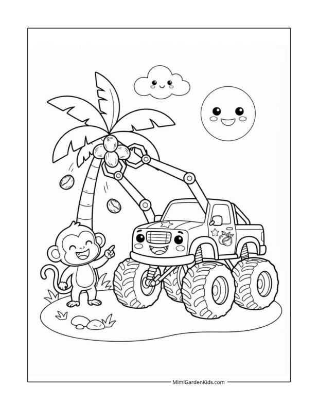 printable coloring pages of monster trucks free download for kids