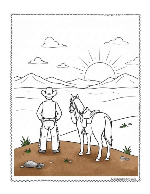 printable cowboy coloring pages