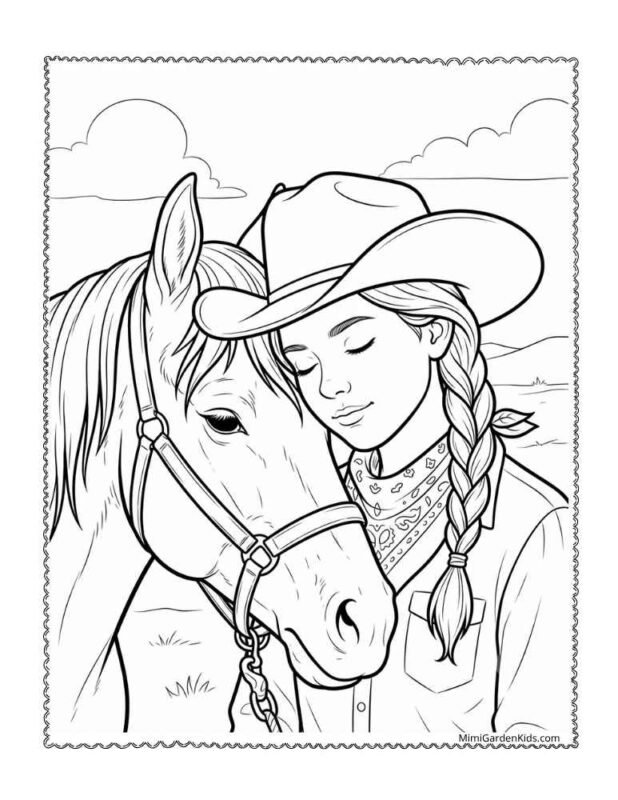 printable cowgirl coloring pages free download