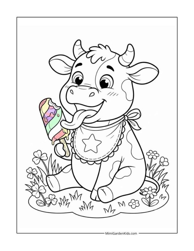 printable cute cow coloring pages free