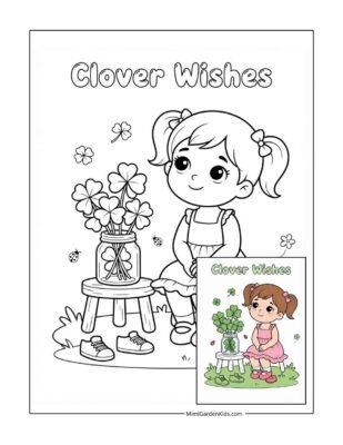 printable four leaf clover coloring page free download
