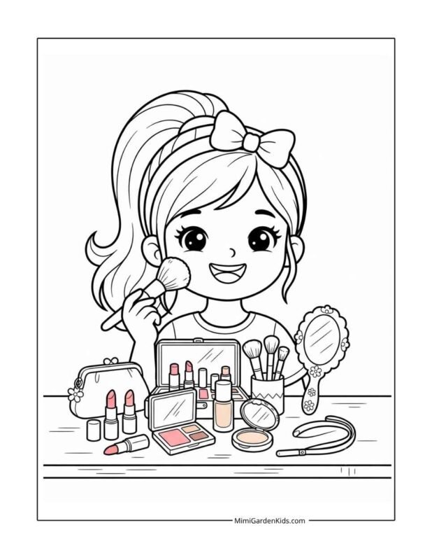 free printable makeup coloring pages for kids