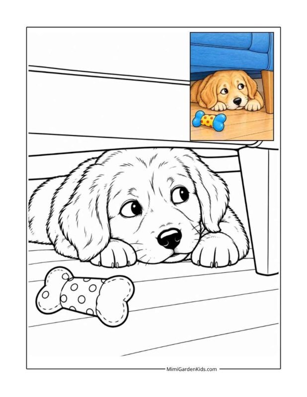 puppy coloring page free printable
