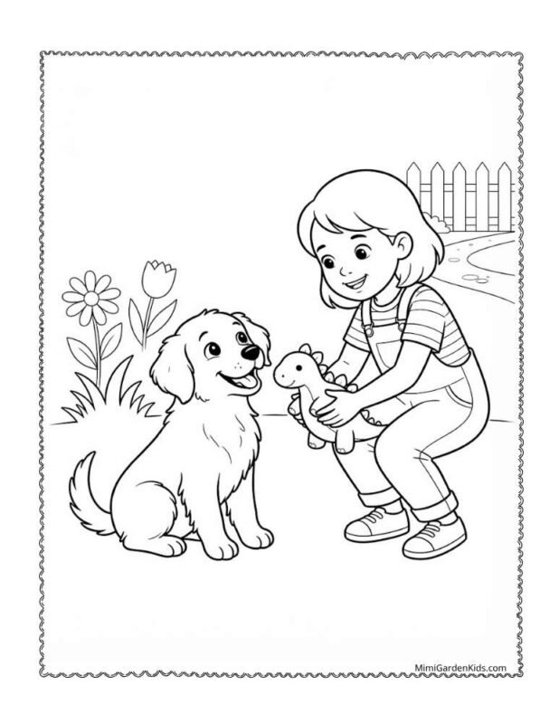 Puppy Coloring Page Free Printable pdf download