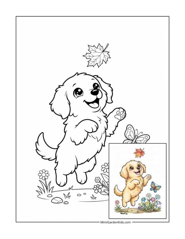 puppy playtime coloring pages free printable