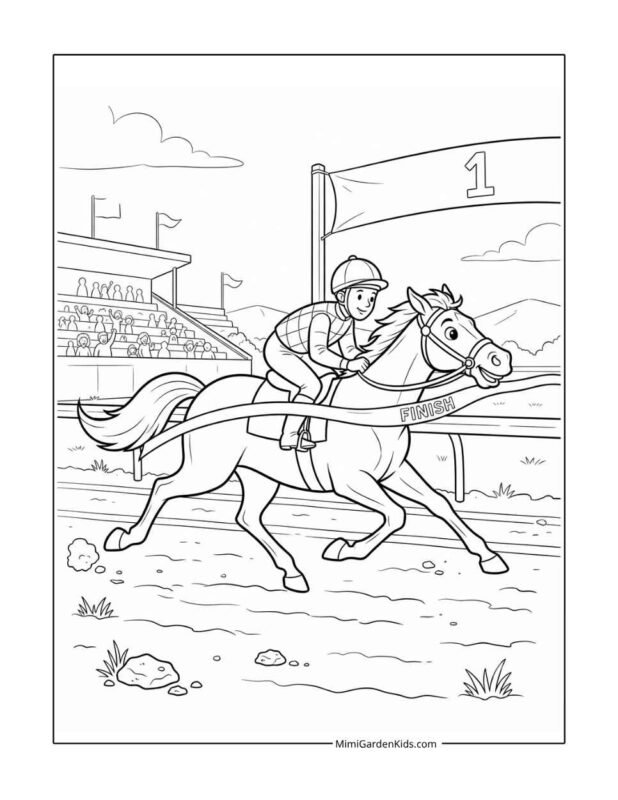 race horse coloring pages free printable