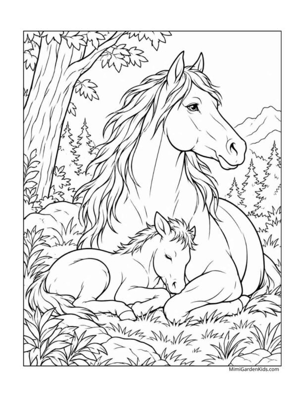 wild horse coloring pages free printabe