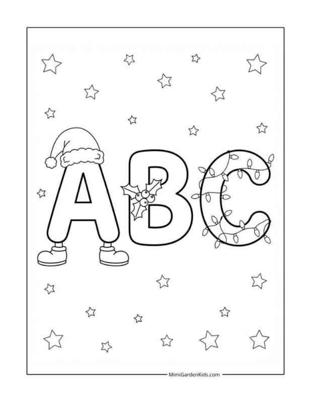christmas alphabet coloring pages free printable