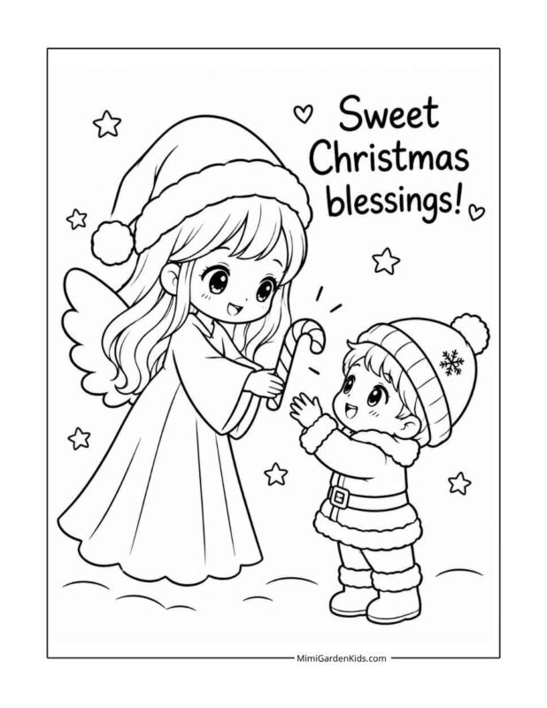 christmas angel coloring pages free printable