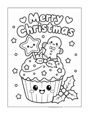 christmas cake coloring pages free printable