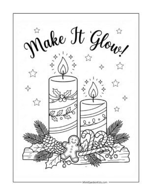 christmas candle coloring pages free printable