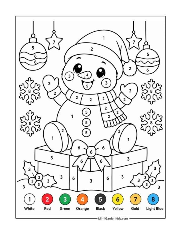 christmas color by number free download