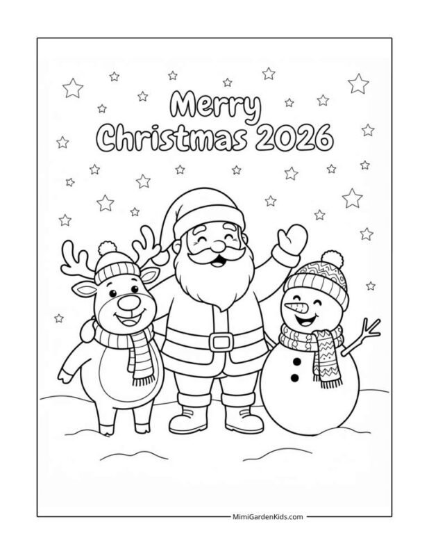 christmas coloring worksheets free printable 2026