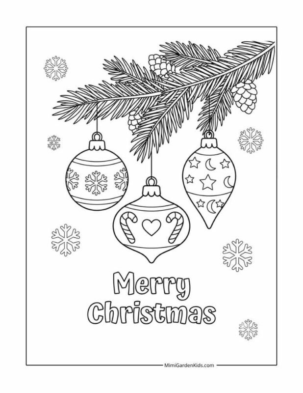 christmas decoration coloring pages free printable