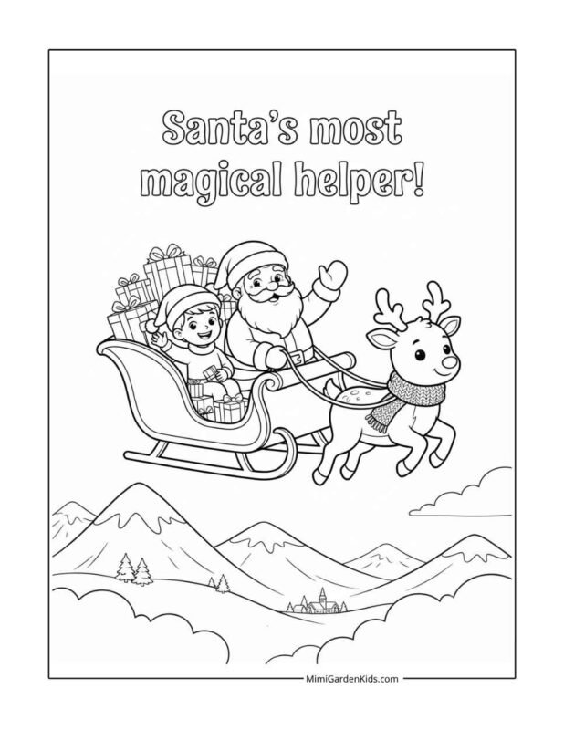 christmas fantasy coloring pages free printable