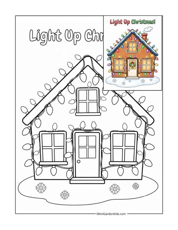 christmas lights coloring pages free printable