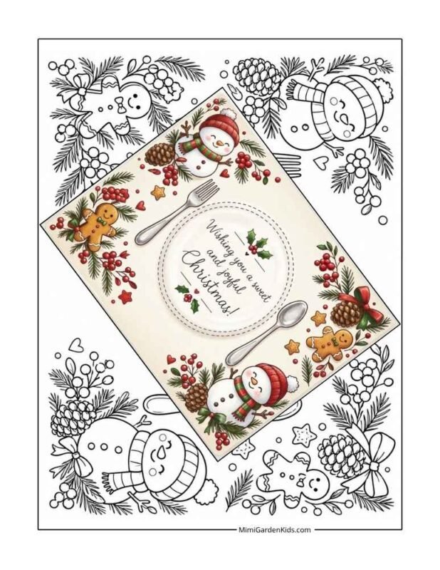 christmas placemats to color free printable