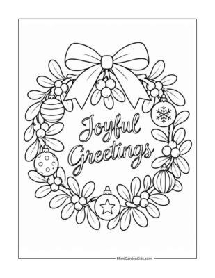 christmas wreath coloring pages free printable