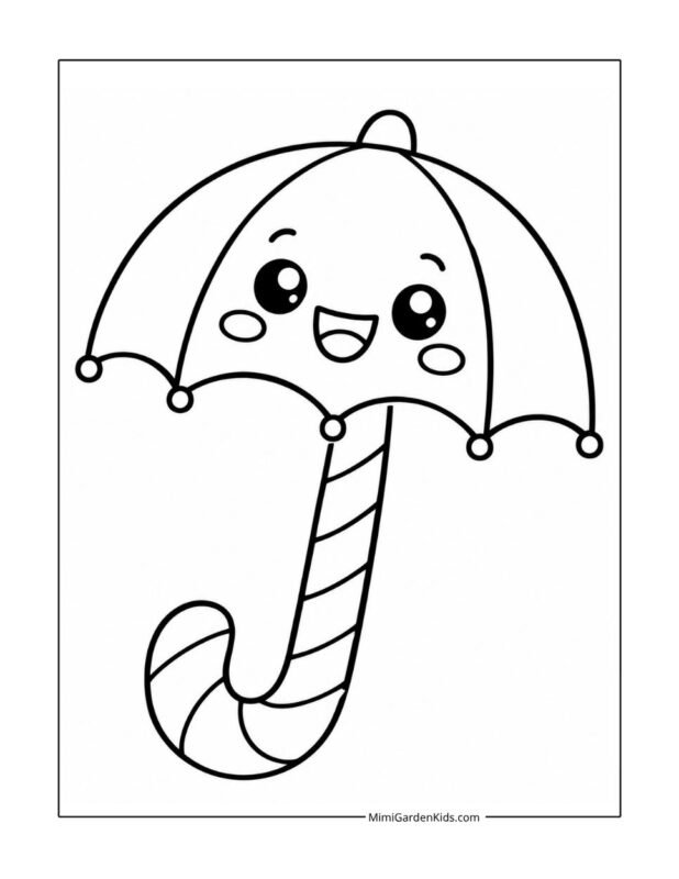 easy candy cane coloring pages free printable