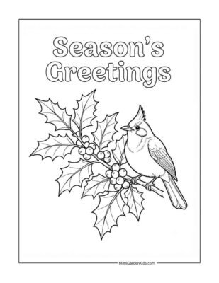 holly coloring pages free printable