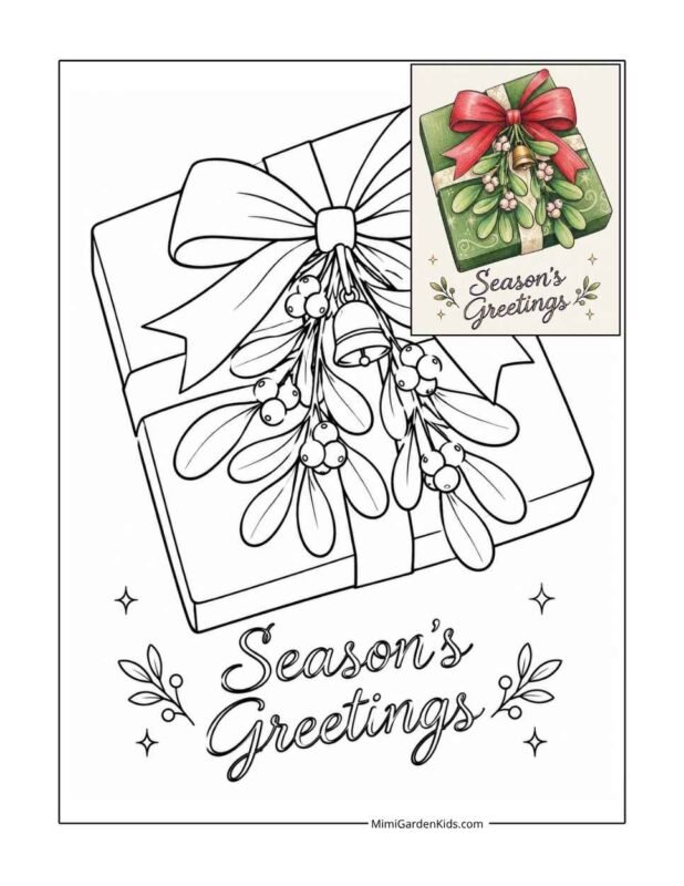 mistletoe coloring pages free printable