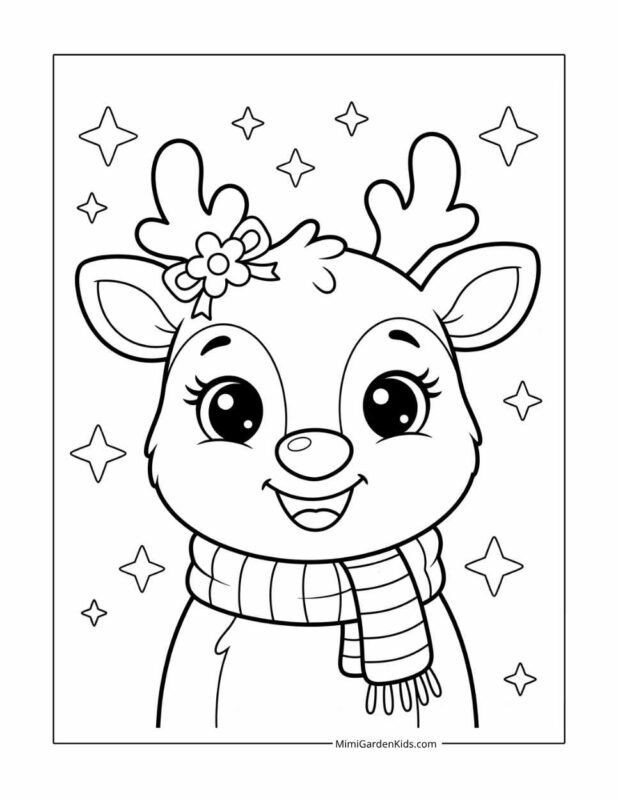 reindeer face coloring pages free printable